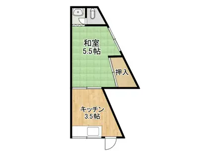 エル東三国(1DK/3階)の間取り写真