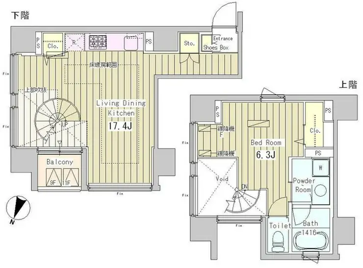 アーバンキューブ九段南 11階階 間取り