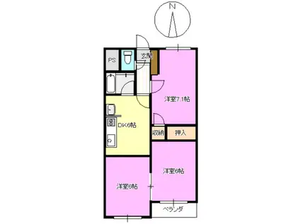 メゾン・ド・ファミール(3DK/3階)の間取り写真