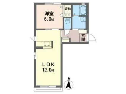 メゾンドアルシオネ(1LDK/1階)の間取り写真