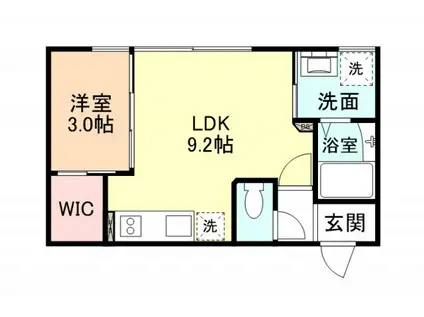 INTEGRAL SORATO(1LDK/1階)の間取り写真