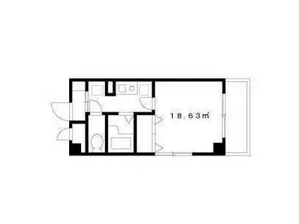 ドエル三陽(1K/4階)の間取り写真