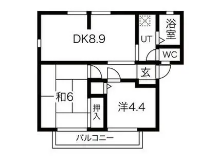 WING.N(2LDK/2階)の間取り写真