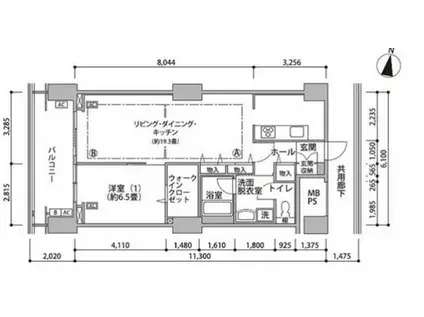 東雲キャナルコートCODAN16号棟(1LDK/4階)の間取り写真
