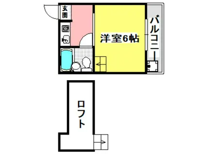 ラフィーネ千里丘(1K/3階)の間取り写真