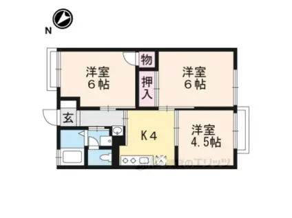 KMハイツ(3DK/1階)の間取り写真