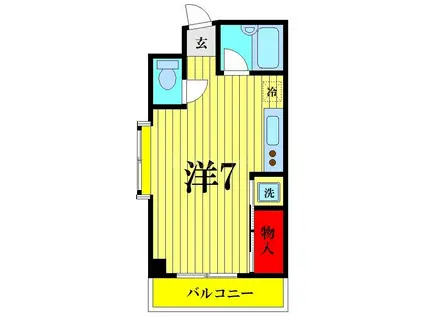 ウエスト1(ワンルーム/2階)の間取り写真