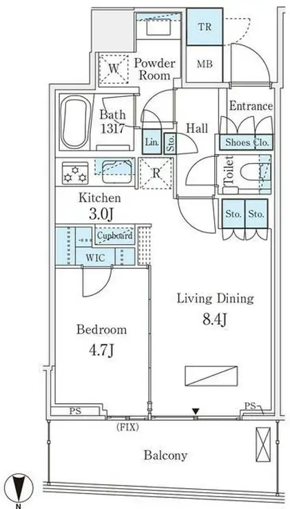 パークタワー晴海 15階階 間取り