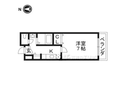 リーフジャルダン総持寺駅前(1K/3階)の間取り写真