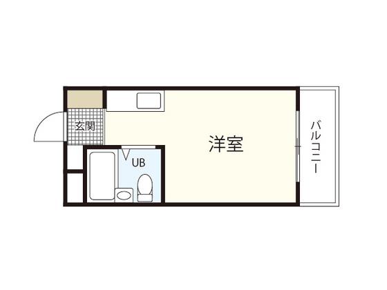 KOI ウエスト(ワンルーム/2階)の間取り写真
