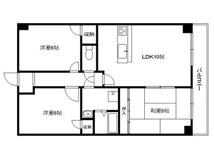 エクラ丹波橋(3LDK/3階)の間取り写真