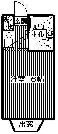 メゾンM&Y(ワンルーム/1階)の間取り写真