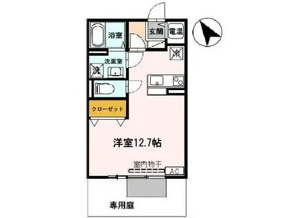 グランマーシーマサノ A棟(ワンルーム/1階)の間取り写真