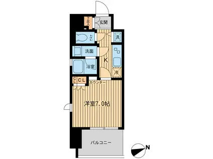 エルシア五反田(1K/6階)の間取り写真