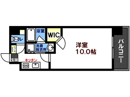 エイトバレー広島駅前スタジアムサイド(1K/9階)の間取り写真