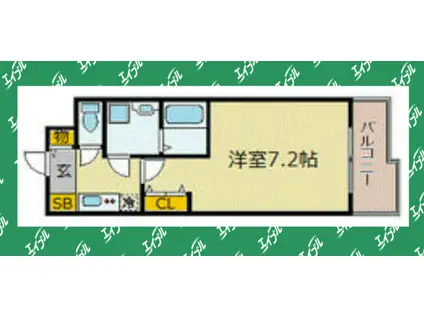 プレサンス丸の内レジデンスII(1K/3階)の間取り写真