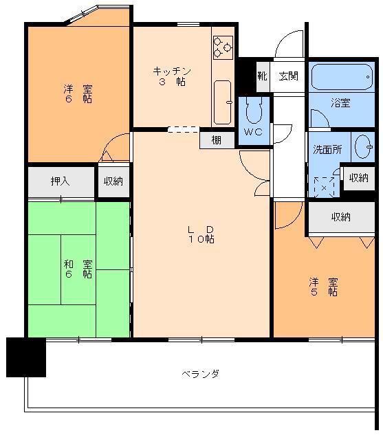ダイアパレス三番町(3LDK/4階)の間取り写真