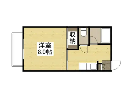 ピュア笹沖(1K/2階)の間取り写真