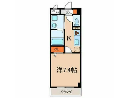 MOMA(1K/4階)の間取り写真