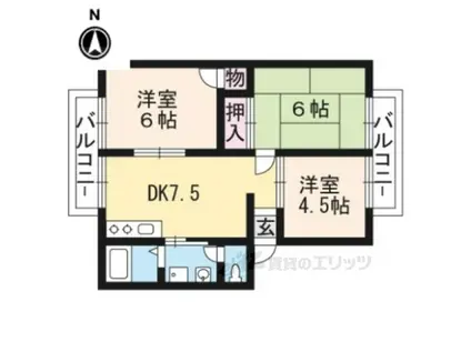 ルミエールK(3DK/2階)の間取り写真