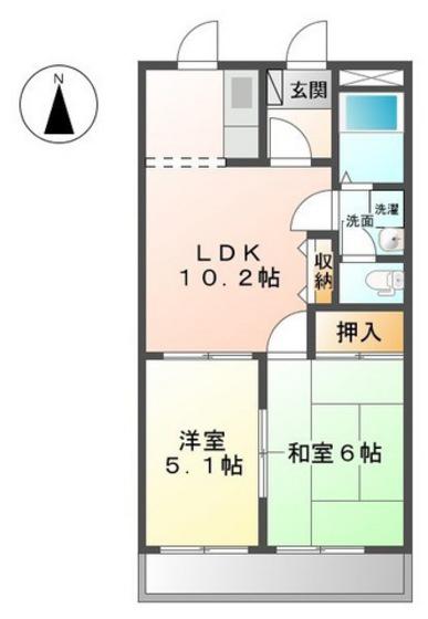 ファインヴィーブル参番館(2LDK/3階)の間取り写真