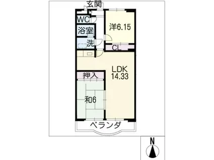 NH菰口(2LDK/4階)の間取り写真
