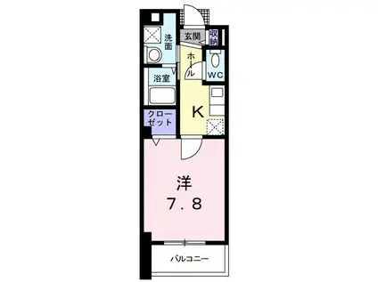 フェリス ウラタ(1K/1階)の間取り写真