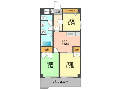 ロジュマン松本(3DK/8階)の間取り写真