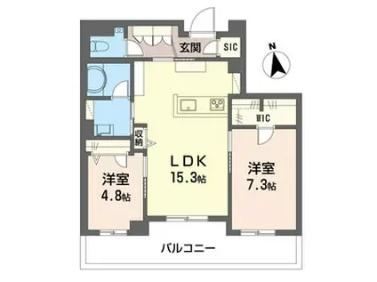 ゼフィールメゾンプレミア緑園(2LDK/1階)の間取り写真