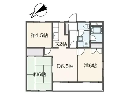 メゾンドレーブ(3DK/2階)の間取り写真