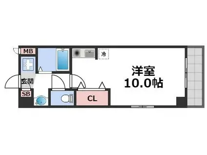 Mプラザ長堀(ワンルーム/6階)の間取り写真