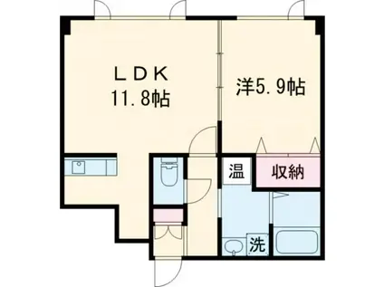 アンビション白鳥II(1LDK/2階)の間取り写真
