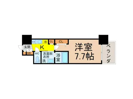 エステムコート名古屋ライブゲート(1K/6階)の間取り写真