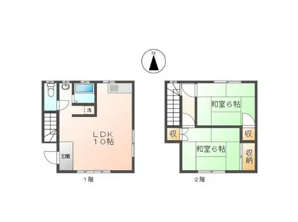 コーポ・アサ(2LDK/1階)の間取り写真