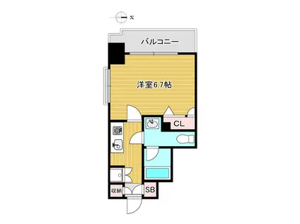 レナール大森海岸(1K/4階)の間取り写真