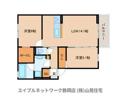 恵比寿の森(2LDK/2階)の間取り写真