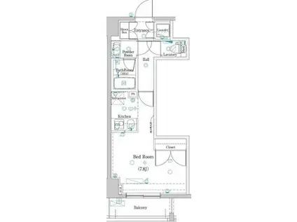 DIPS大山熊野町(ワンルーム/2階)の間取り写真