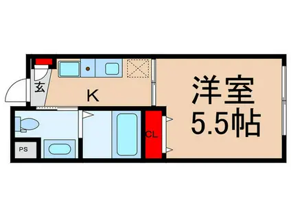 ランズ富士見台(1K/3階)の間取り写真