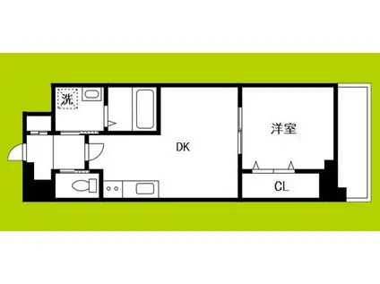 クローバー・グランデ今里(1DK/4階)の間取り写真