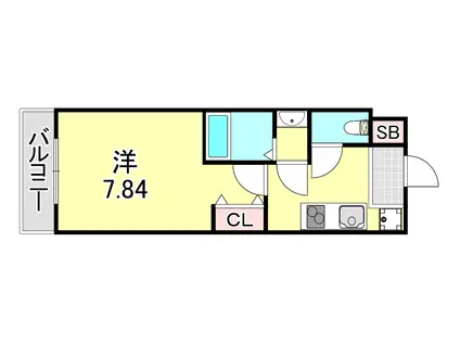 AILE御影塚町(1K/2階)の間取り写真