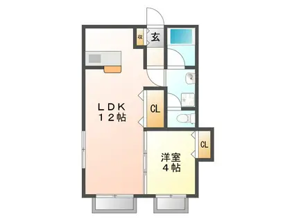 第3コーポ神崎川(1LDK/3階)の間取り写真