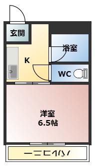 サンコーポ八幡(1K/3階)の間取り写真