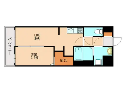 アヴェニール横田(1LDK/3階)の間取り写真