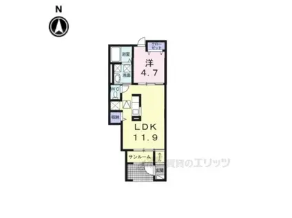 レガーメ Ⅱ(1LDK/1階)の間取り写真