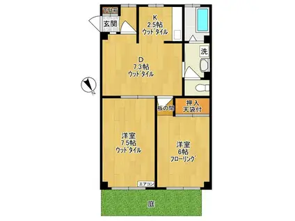 メゾン寺尾台(2DK/1階)の間取り写真