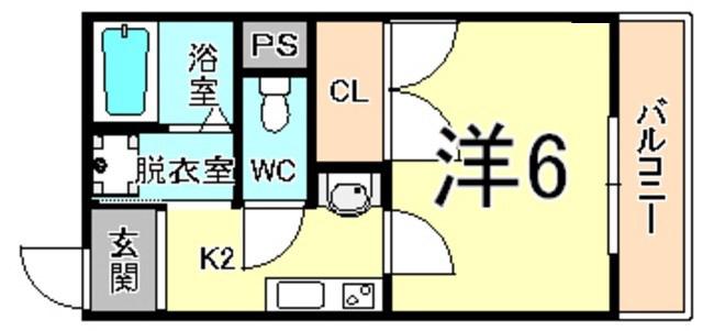 MY尼崎(1K/6階)の間取り写真