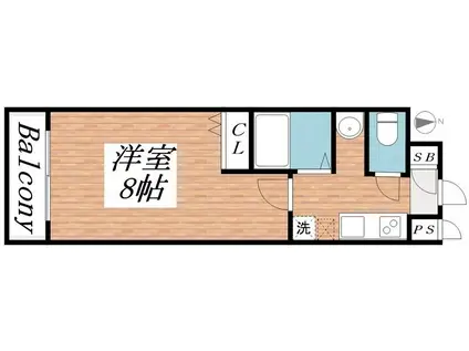 ジェヌイン本山(1K/1階)の間取り写真