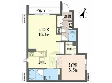 シャーメゾンROPOS(1LDK/1階)の間取り写真