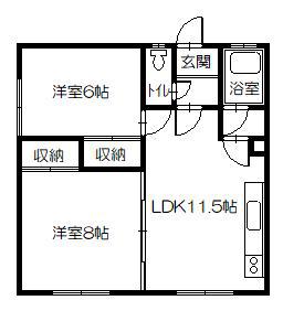 ひらきマンション(2LDK/2階)の間取り写真
