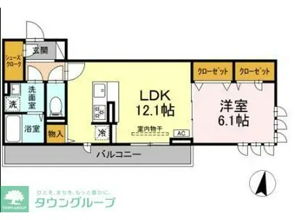 クオーレ A棟(1LDK/3階)の間取り写真